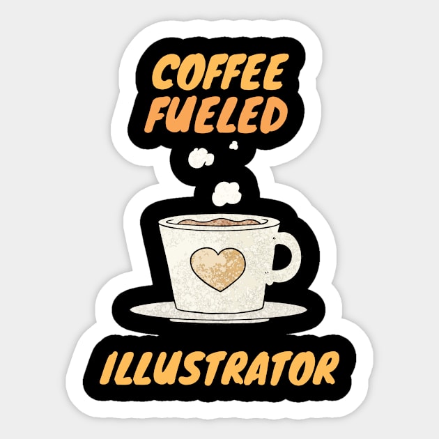 Coffee fueled illustrator Sticker by SnowballSteps